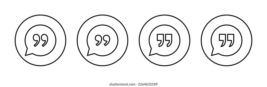 Cita el vector de icono para la aplicación web y móvil. Signo y símbolo de la marca de cotización