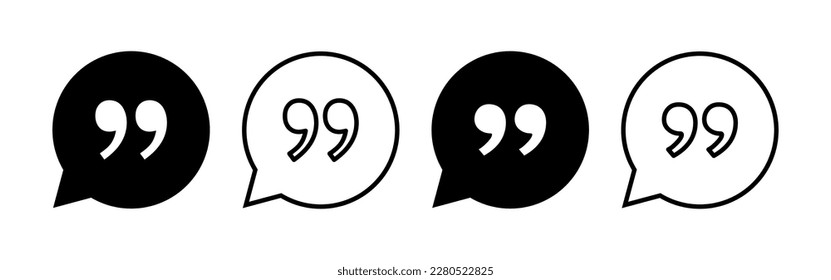 Cita el vector de icono para la aplicación web y móvil. Signo y símbolo de la marca de cotización