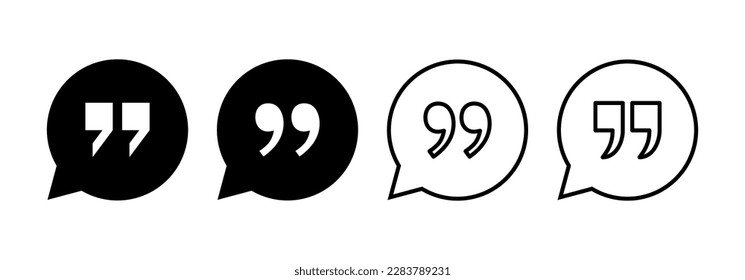 Quote icon vector for web and mobile app. Quotation mark sign and symbol