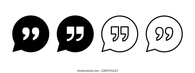 Cita el vector de icono para la aplicación web y móvil. Signo y símbolo de la marca de cotización
