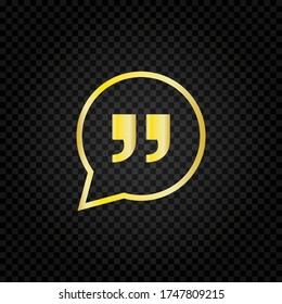 Quote icon.Quotation mark vector illustration.Quote mark in bubble chat vector