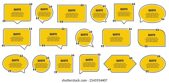 Quote icons. Creative vector banner illustration. Text quotes. Frames Collection.