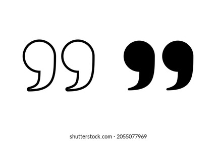 Quote icons set. Quotation mark sign and symbol