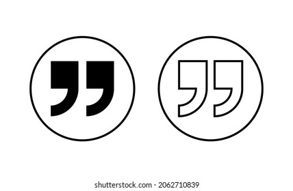 Quote icons set. Quotation mark sign and symbol