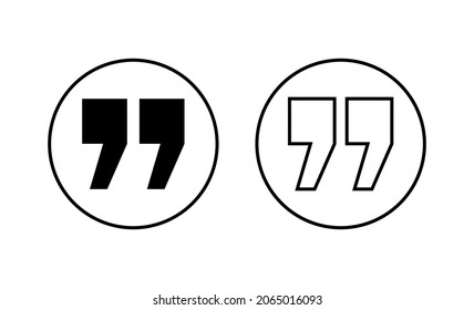 Iconos de cita establecidos. Signo y símbolo de la marca de cotización