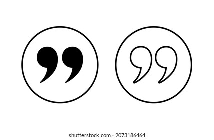 Quote icons set. Quotation mark sign and symbol