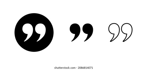 Quote icons set. Quotation mark sign and symbol