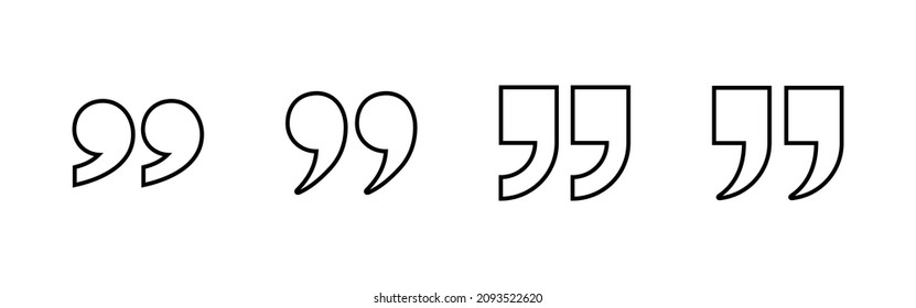 Quote icons set. Quotation mark sign and symbol