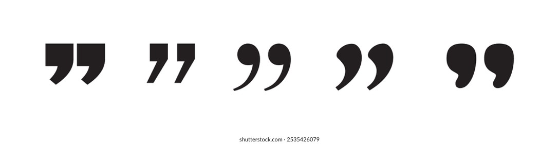 Quote icons set. Quotation mark sign and symbol