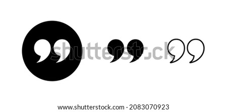 Quote icons set. Quotation mark sign and symbol