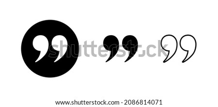 Quote icons set. Quotation mark sign and symbol