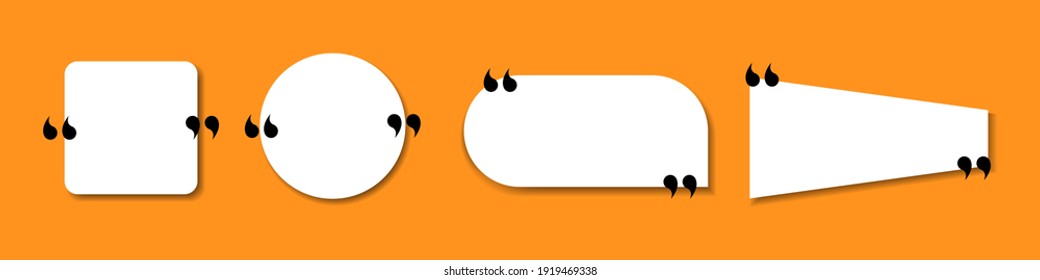Quote icons set with realistic shadow. Discussion, quote, memo, or dialog popup. Vector illustration EPS 10