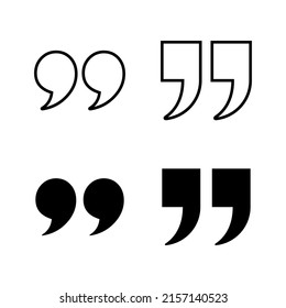 Quote icons vector. Quotation mark sign and symbol