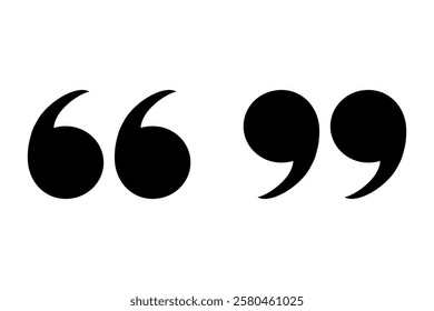 Quote icons vector. Quotation mark symbol. Flat style vector illustration isolated design.