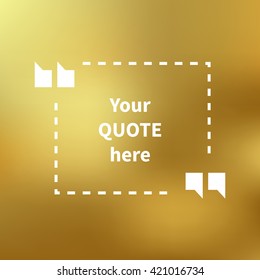 Quote Illustration Poster on gold background. Motivation Lettering. Typographical Poster Template. Vector design for your poster, cards, flyers, brochures, banners