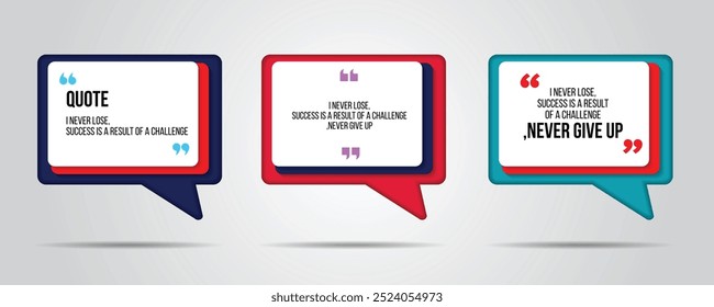 Quote infographic banner social media post media template.Empty speech ad text box.Vector design for edit.