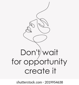 Quote Inspirational motivational for your opportunities. Line art minimal elegant quote. Speech bubbles with quote marks. Vector illustration. 