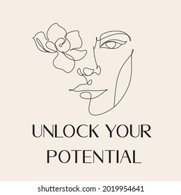 Quote Inspirational motivational for your opportunities. Line art minimal elegant quote. Speech bubbles with quote marks. Vector illustration. 