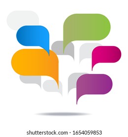 quote label, blank message template vector graphic illustration for business presentation