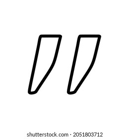 Quote line icon. Web symbol for web and apps. Sign design in outline style. Quote stroke object.