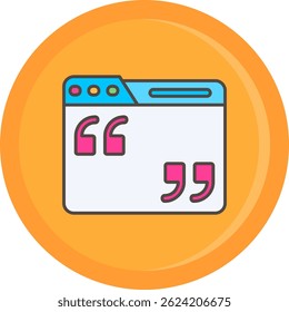 Quote Line vector Icon Design