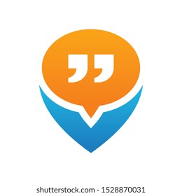 Quote and location pin logo icon - Vector