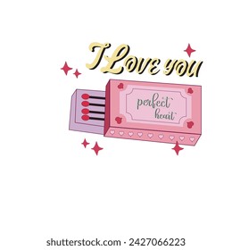 quote i love you design lettering art element match