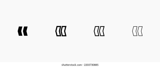 Icono de vector negro de marca de cita