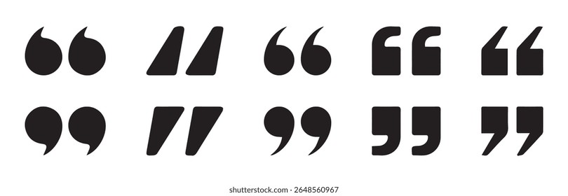 Quote mark collection. Quotation icon set. Vector illustration and transparent png. Vector illustration eps file.