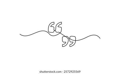 quote mark continuous one line drawing