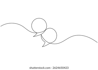 Quote mark continuous one line drawing and minimalist style isolate outline vector illustration