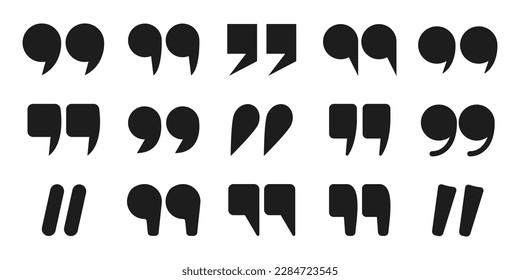 Quote mark, dialog element icons set