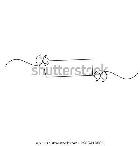 Quote mark   icon  continuous one line drawing  outline vector illustration 