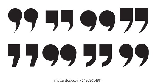 Quote mark icon for conversation or definition. Quote icon. Quotation mark. Quote speech symbol vector illustration. Citation double comma graphic design.