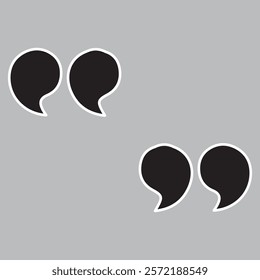 Quote mark icon for conversation or definition. Quote icon. Quotation mark. Quote speech symbol vector illustration. Citation double comma graphic design.