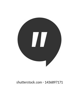 Quote Mark Icon. Opinion, Speak Illustration. Applied as Trendy Symbol for Design Elements, Websites, Presentation and Application - Vector. 