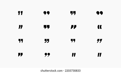 Quote Mark Icon Set. Vector Quote Symbols Set