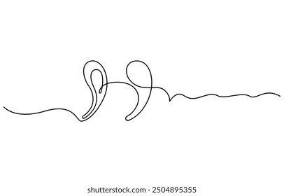 símbolo de icono de comilla un dibujo de línea, Dibujo de línea continua simple de una comilla
