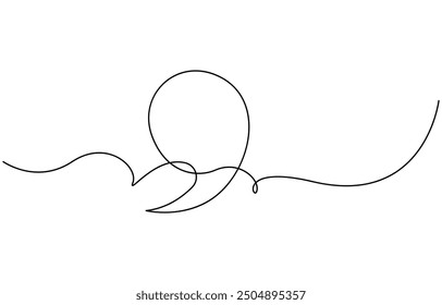 símbolo de icono de comilla un dibujo de línea, Dibujo de línea continua simple de una comilla