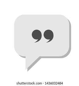 Quote Mark Icon Symbol Vector Illustration.