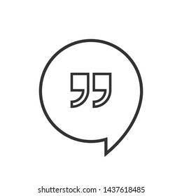 Quote Mark Icon - Symbol, Vector Illustration. Presented in Line Art Style for Design and Websites, Presentation or Mobile Application. 