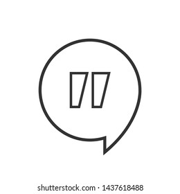 Quote Mark Icon - Symbol, Vector Illustration. Presented in Line Art Style for Design and Websites, Presentation or Mobile Application. 