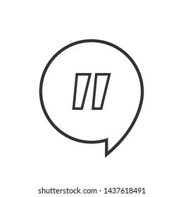Quote Mark Icon - Symbol, Vector Illustration. Presented in Line Art Style for Design and Websites, Presentation or Mobile Application. 