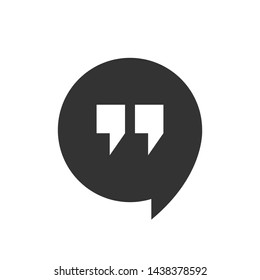 Quote Mark Icon - Symbol, Vector Illustration.