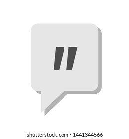 Quote Mark Icon - Symbol, Vector Illustration for Design and Websites, Presentation or Mobile Application.