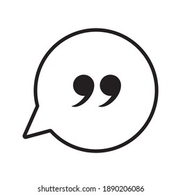 Quote Mark Icon Symbol Vector Illustration On White Background EPS 10