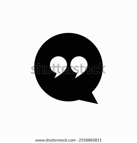 Quote Mark Icon Symbol Vector Illustration on white background