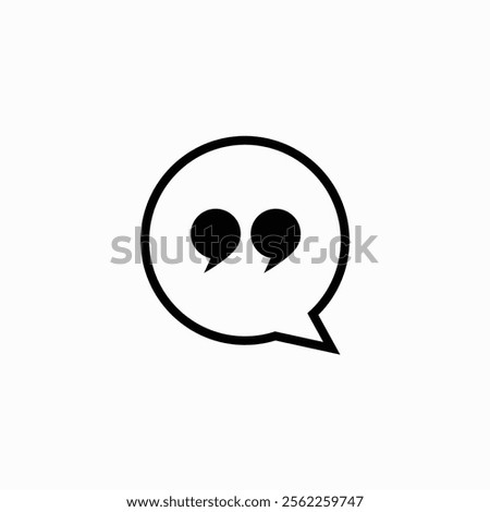 Quote Mark Icon Symbol Vector Illustration on white background fully editable vector template