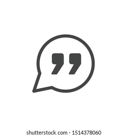 Quote Mark icon template color editable. Quote Mark symbol vector sign isolated on white background.