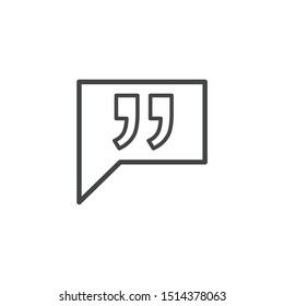 Quote Mark icon template color editable. Quote Mark symbol vector sign isolated on white background.